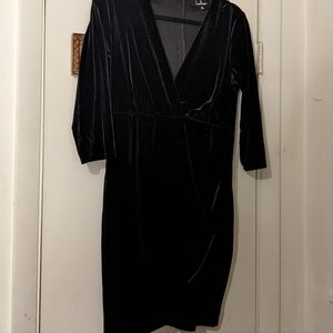 Velvet v neck mini dress